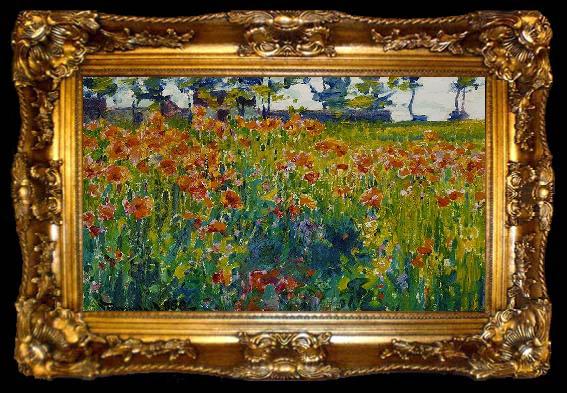 framed  Robert William Vonnoh Poppies in France, ta009-2